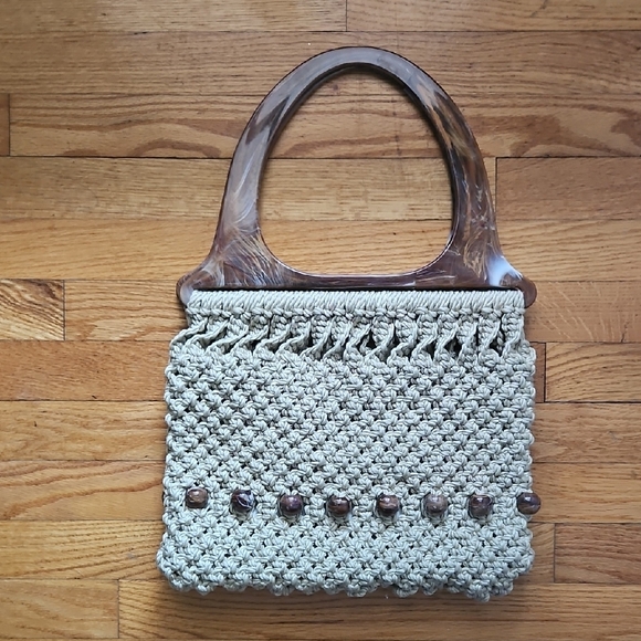 Vintage Woven & Crochet Tote Bags in Tan and Brown - Picture 4 of 12